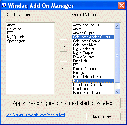 Windaq add-on manager